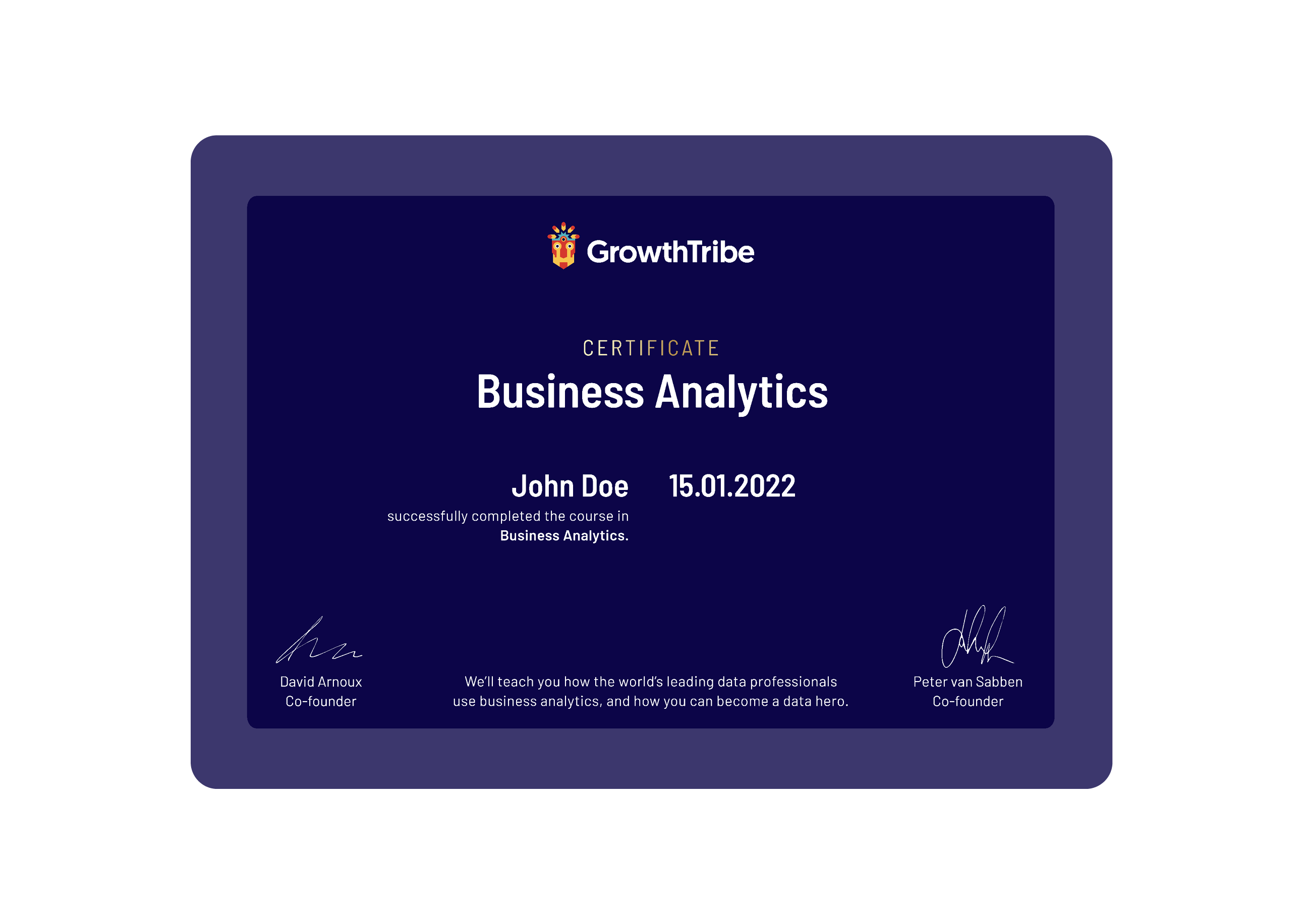 Earn your prestigious Business Analytics Certificate