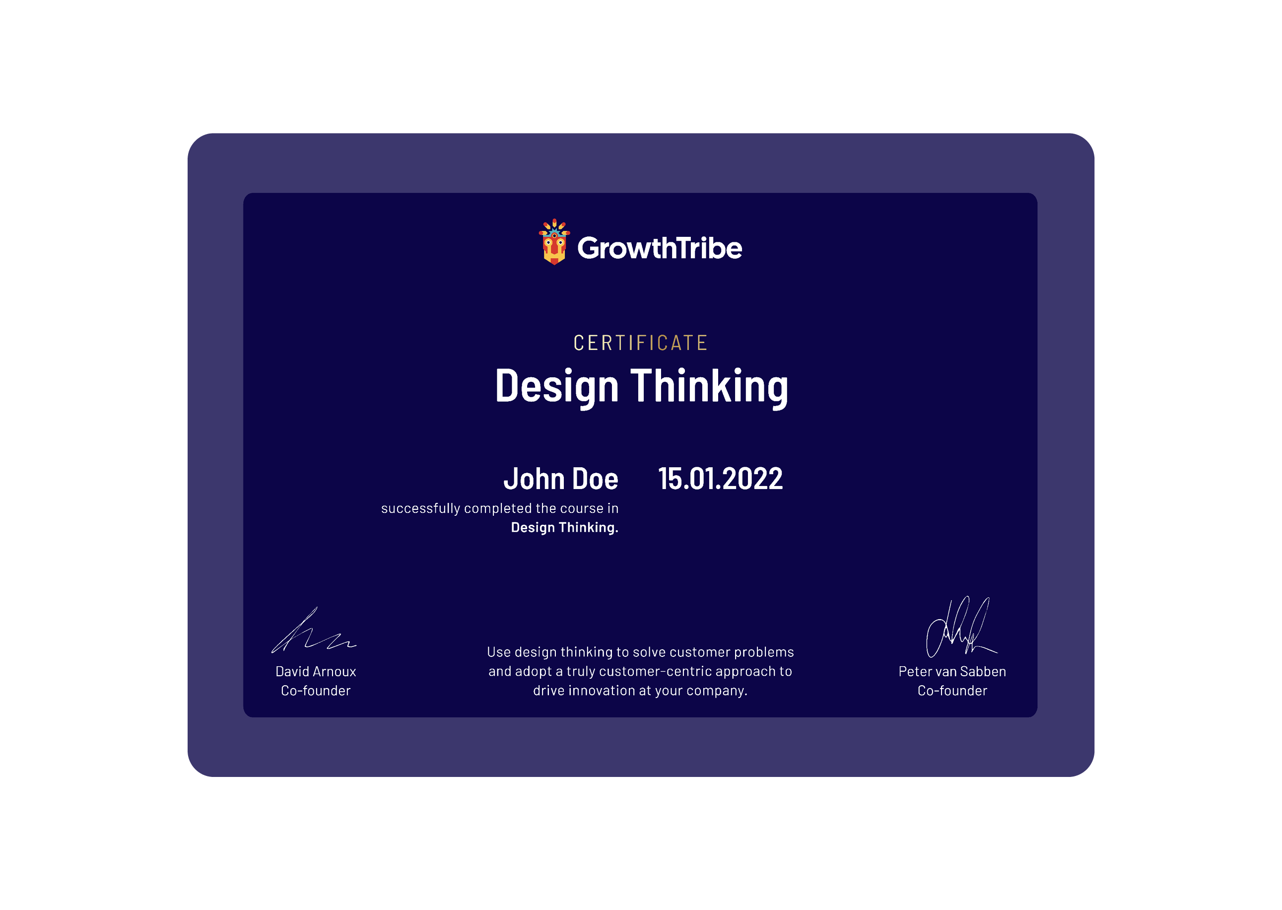Earn your prestigious Design Thinking Certificate