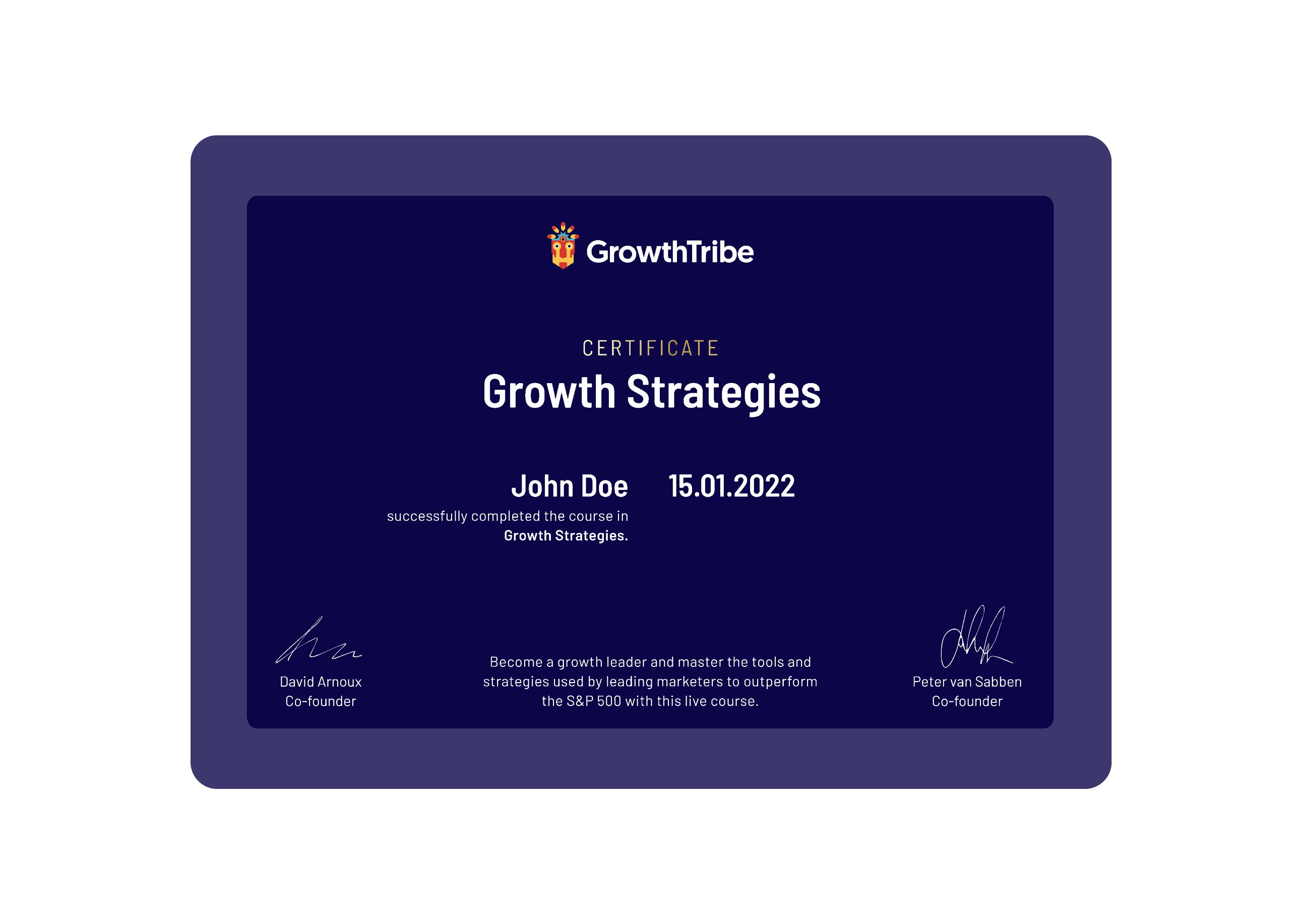 Earn your prestigious Growth Strategies Certificate