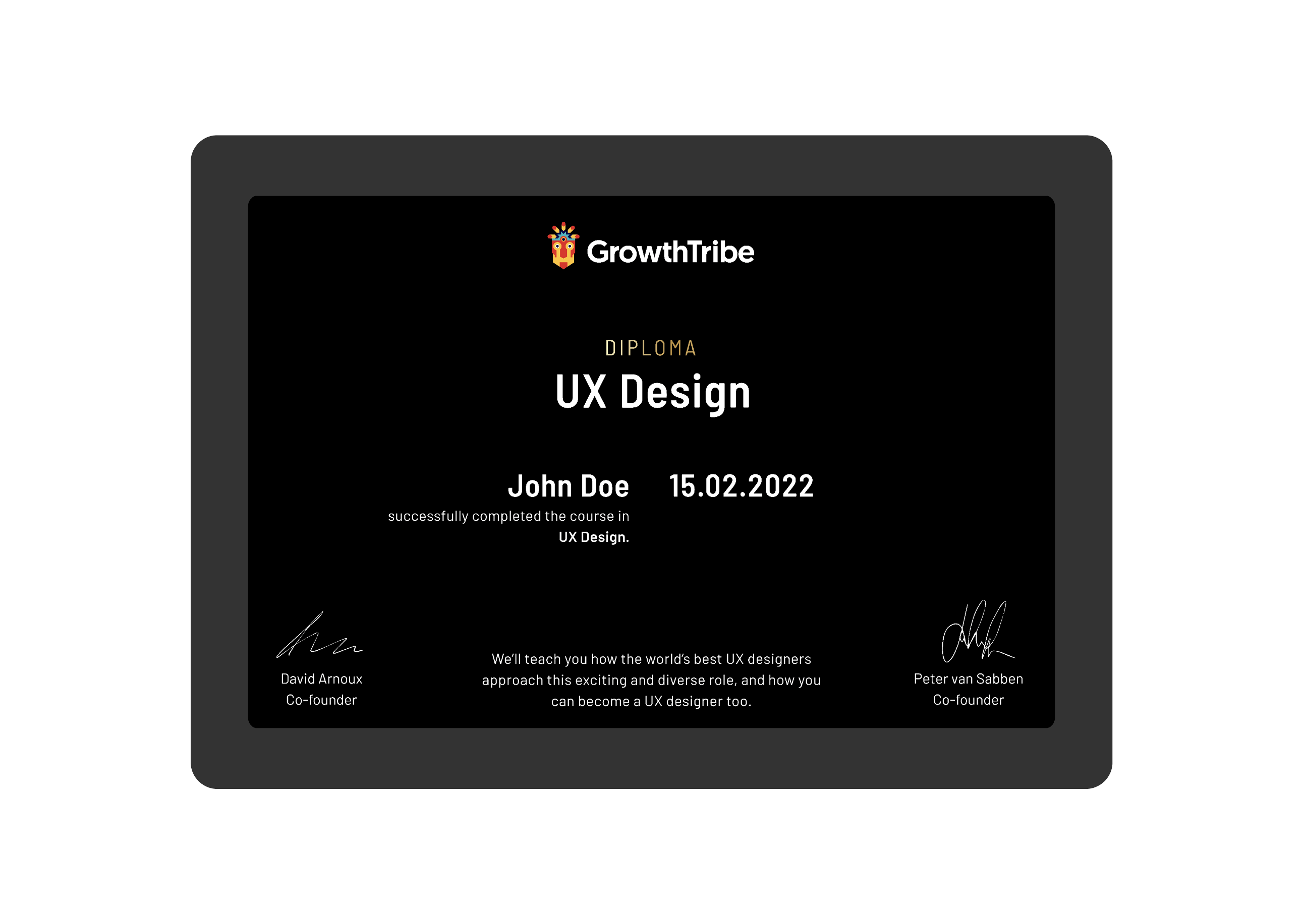 Get our prestigious “black-belt” UX diploma