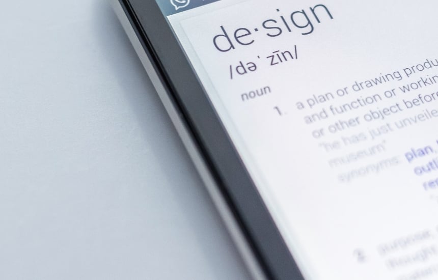 design definition on a smartphone