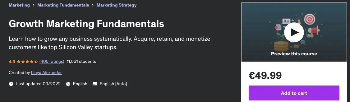 Top Growth Marketing Courses In 2025 To Achieve Your Business Goals Targets! 9 Udemy growth marketing course