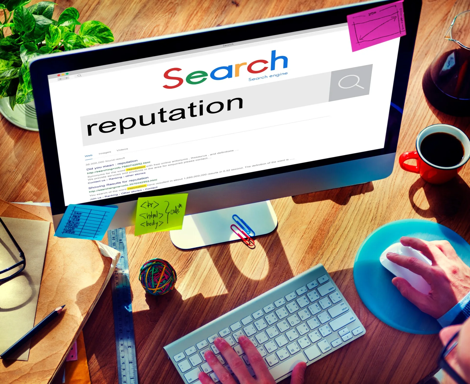 What is Brand Communication: Definition, Strategy & Tips 3 Reputation as search input on a search engine