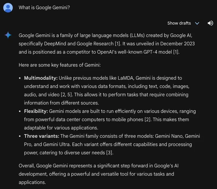ChatGPT vs Google's Gemini - Find Your Perfect Match. 2 Google Gemini prompt example