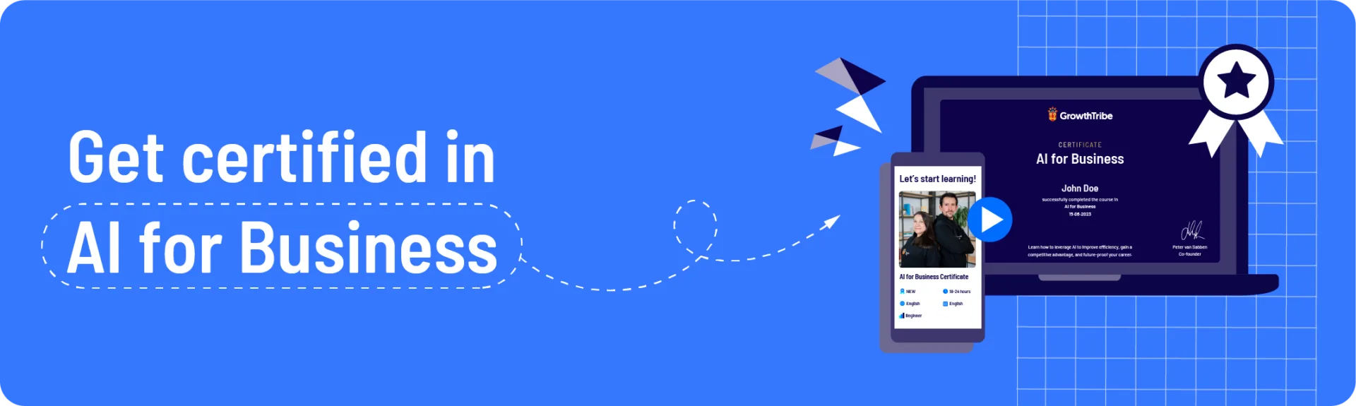 "Get certified in AI for Business" 